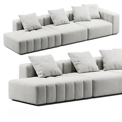 Modular Sectional Sofa With Channel Tufting 3d model