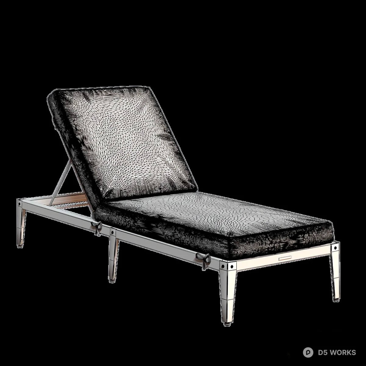 Minimalist Outdoor Lounger 3d model thumbnail 5