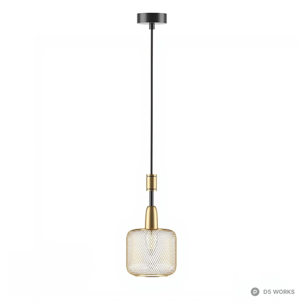 Brass Mesh Pendant Light 3d model - Image 1