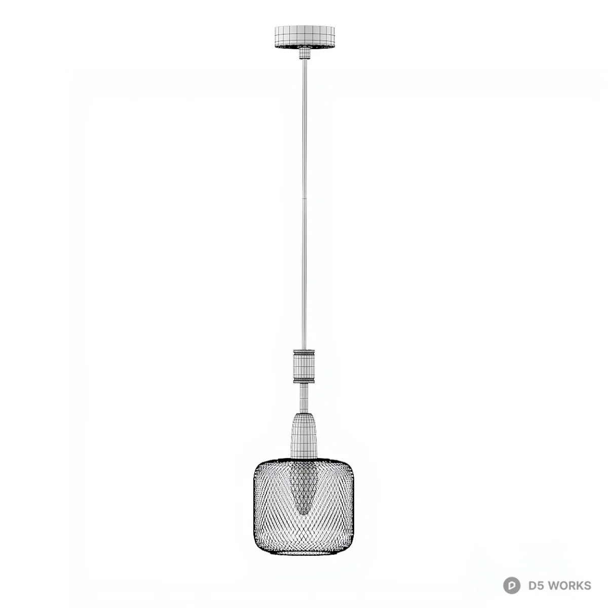 Brass Mesh Pendant Light 3d model thumbnail 2