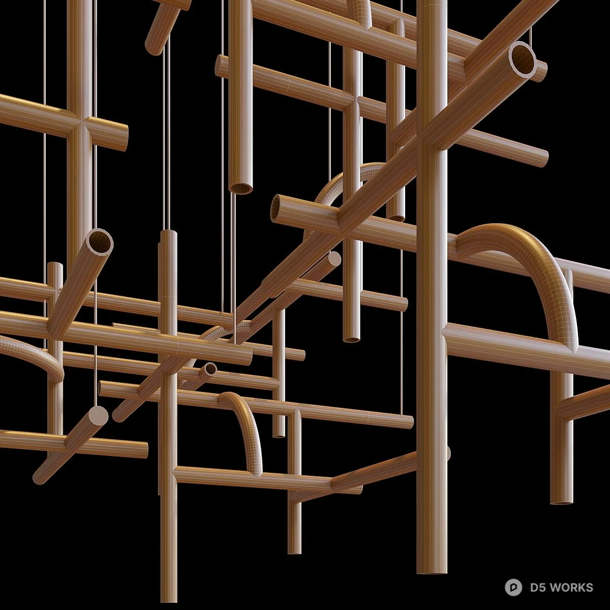 Geometric Linear Suspension Light 3d model thumbnail 3