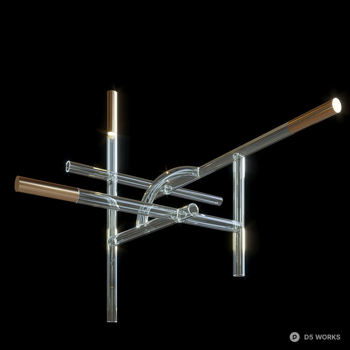 Geometric Linear Suspension Light 3d model thumbnail 2