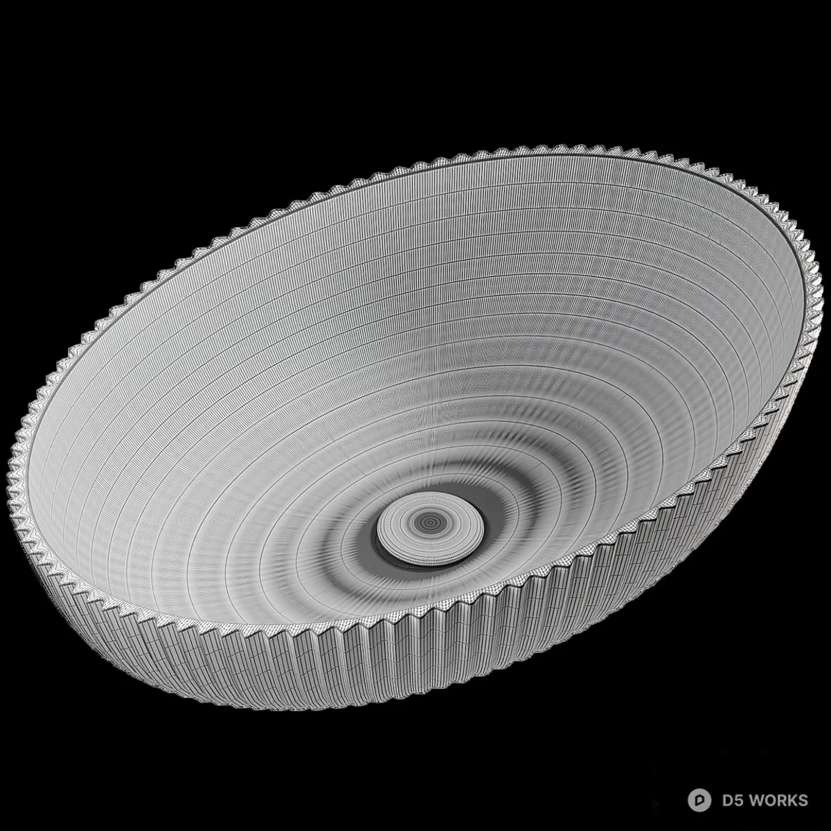 Ribbed Glass Vessel Sink 3d model thumbnail 2