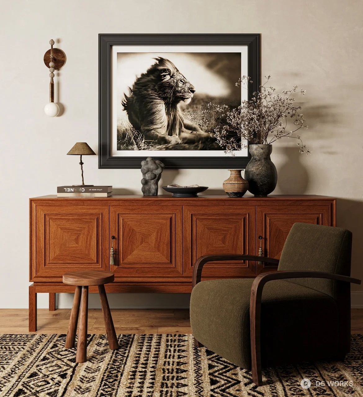 Mid Century Modern Sideboard 3d model - Image 1