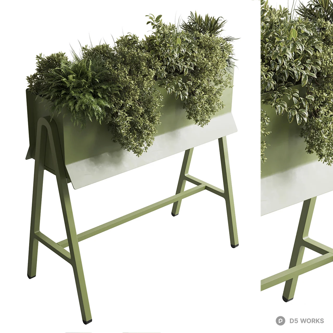 Minimalist Green Planter Box 3d model thumbnail 2