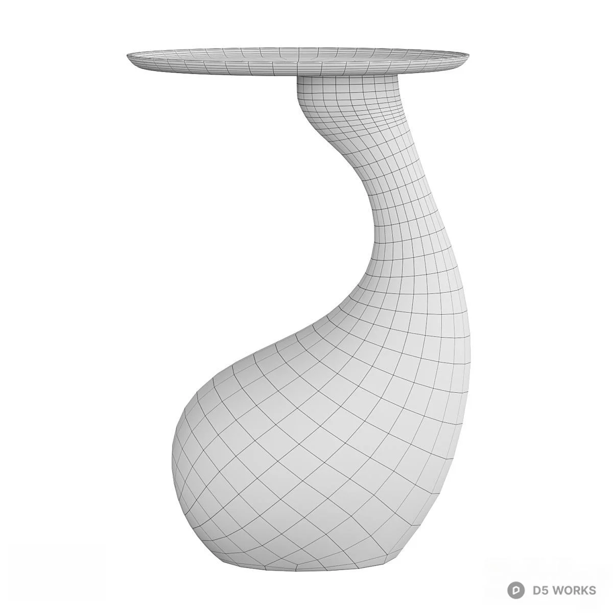 Organic Form Green Side Table 3d model thumbnail 3
