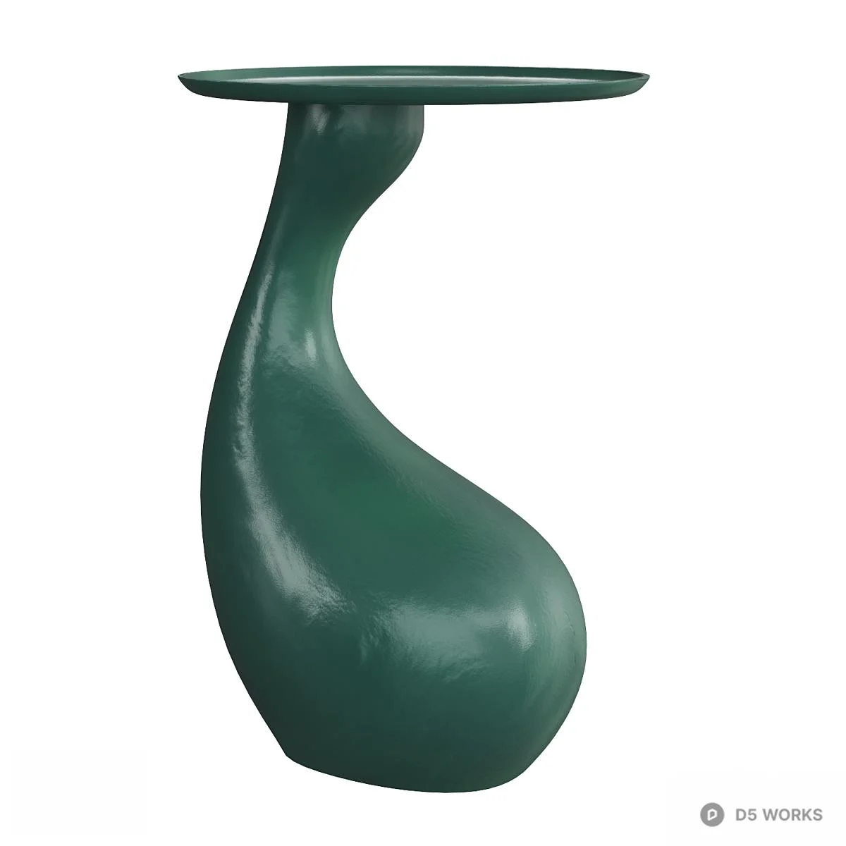 Organic Form Green Side Table 3d model thumbnail 2