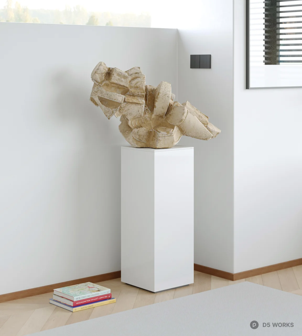 Abstract Sculptural Centerpiece On Pedestal 3d model - Image 1