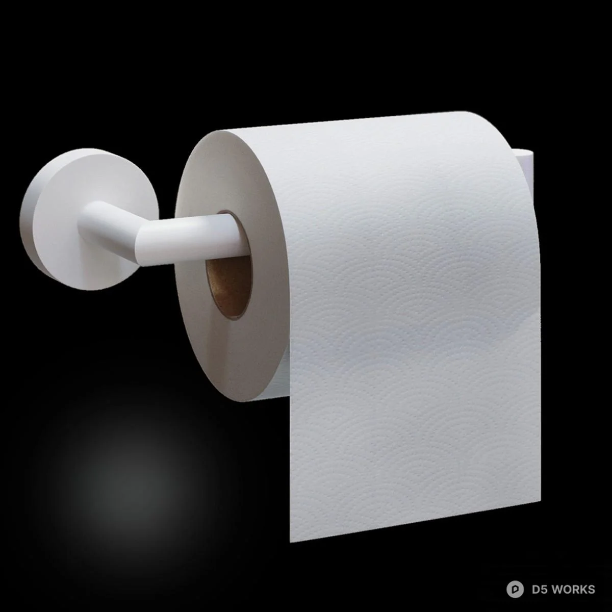 Minimalist Wall-Mounted Toilet Paper Holder 3d model - Image 1