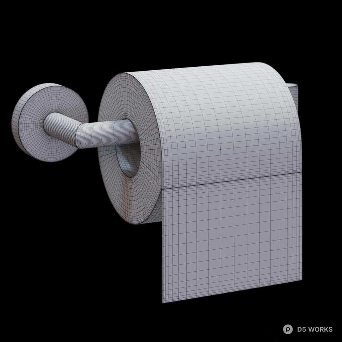 Minimalist Wall-Mounted Toilet Paper Holder 3d model thumbnail 2