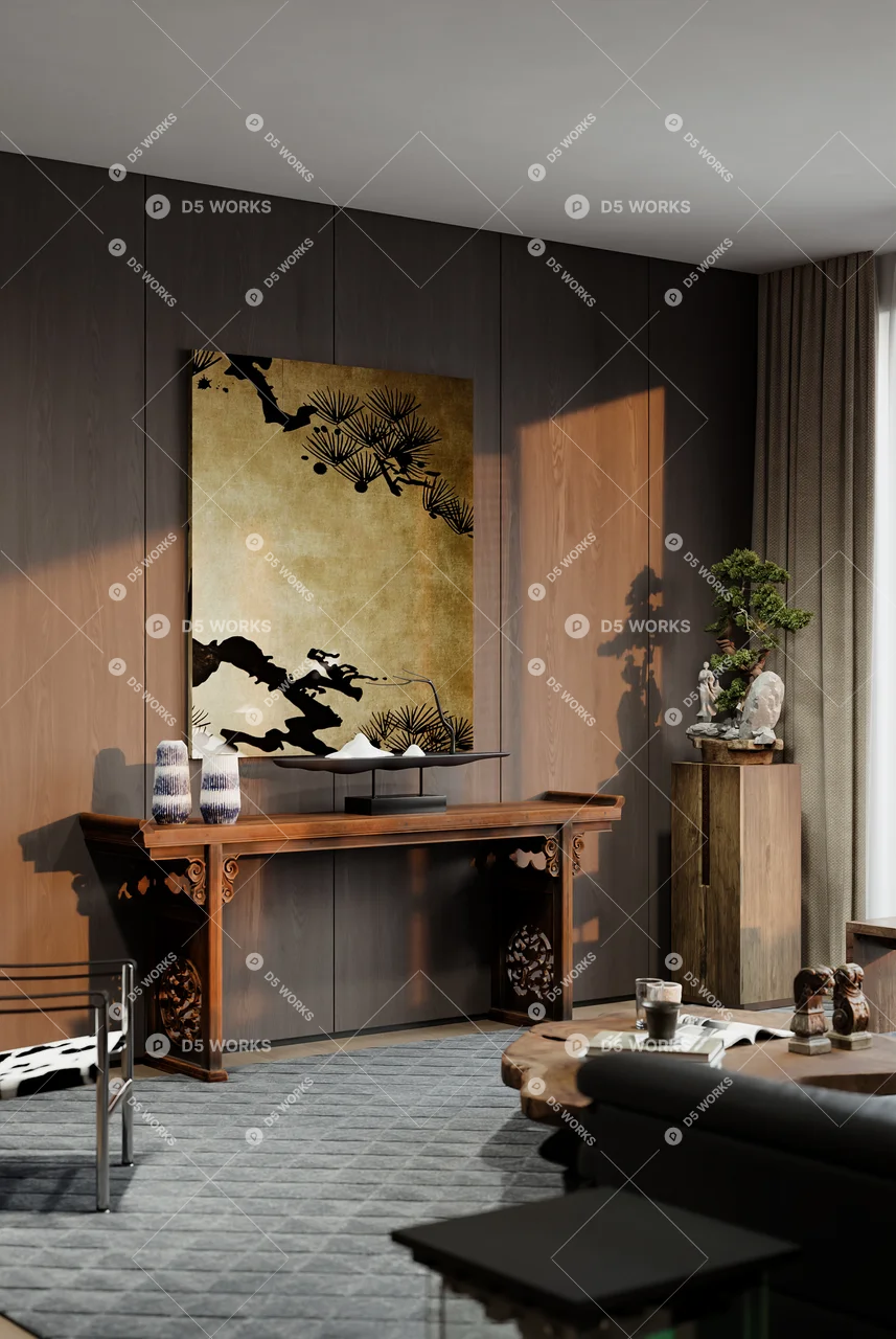 Living & Dining Room 3d model thumbnail 3
