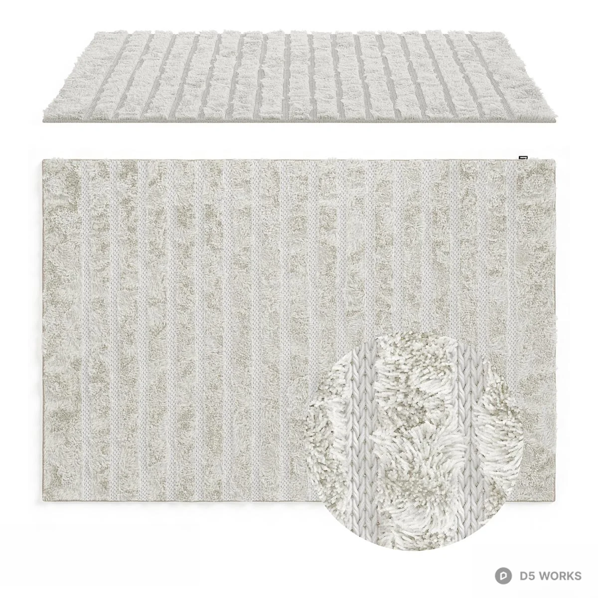 Contemporary Textured Area Rug 3d model - Image 1
