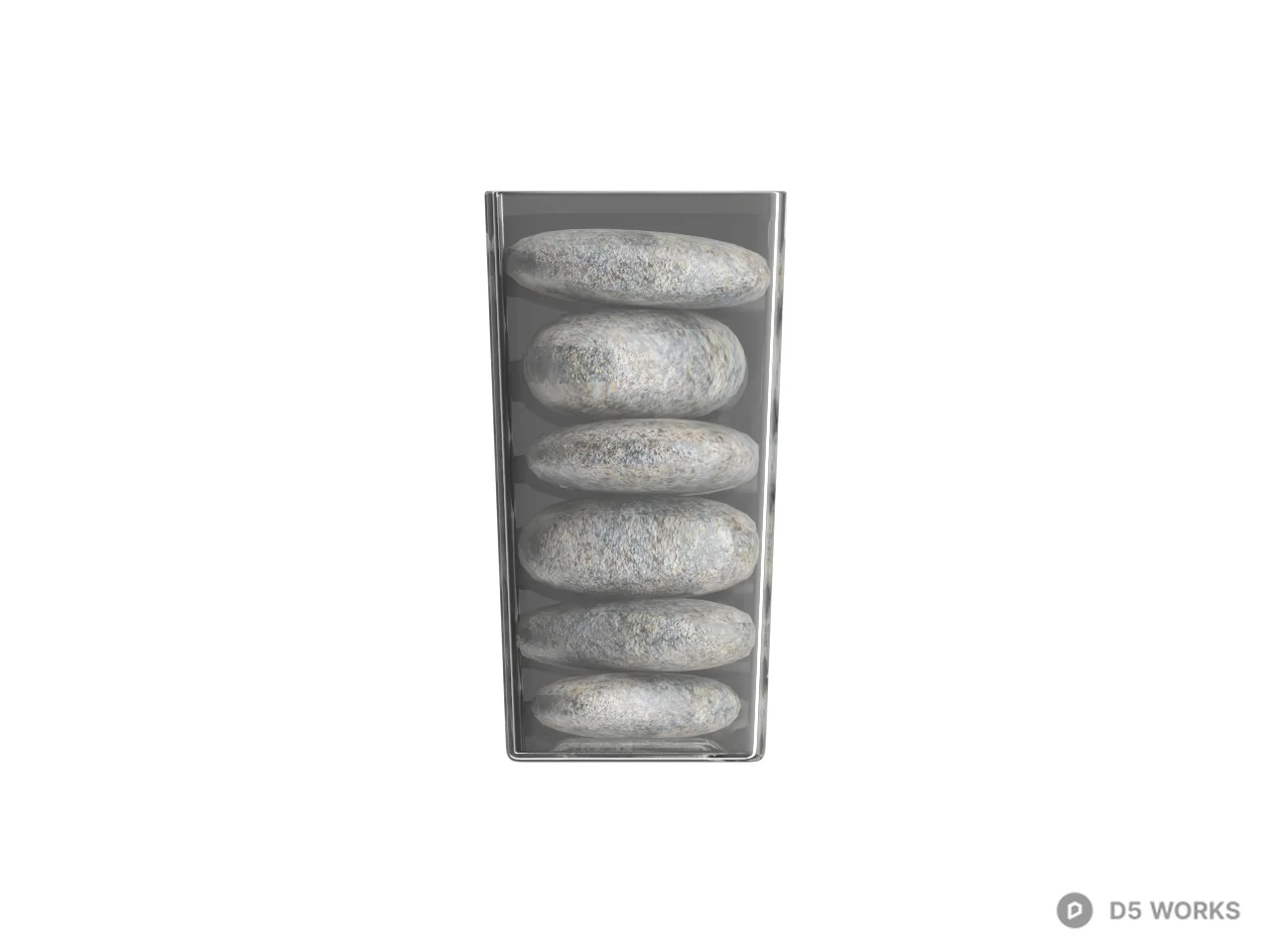 Minimalist Glass Vase With Stone Arrangement 3d model thumbnail 2