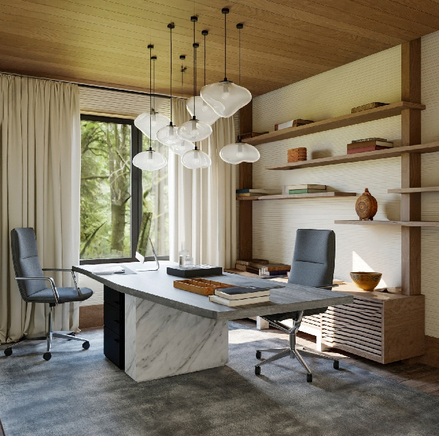 Mid-Century Modern Study Room
