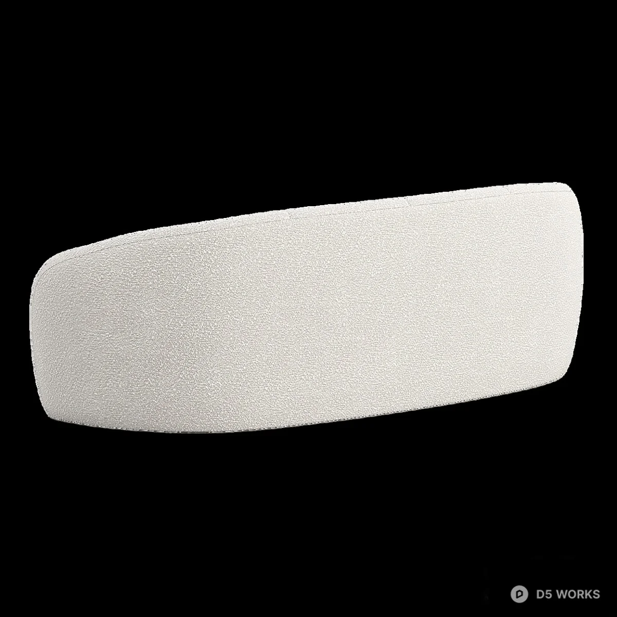 Curved Bouclé Three Seater Sofa 3d model thumbnail 3