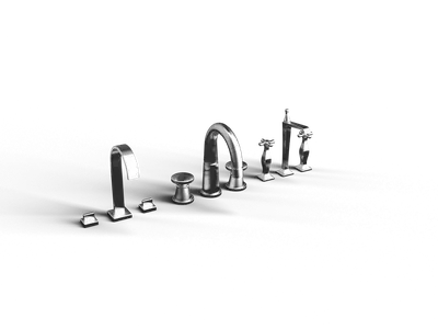 Chrome Faucet Set 3d model