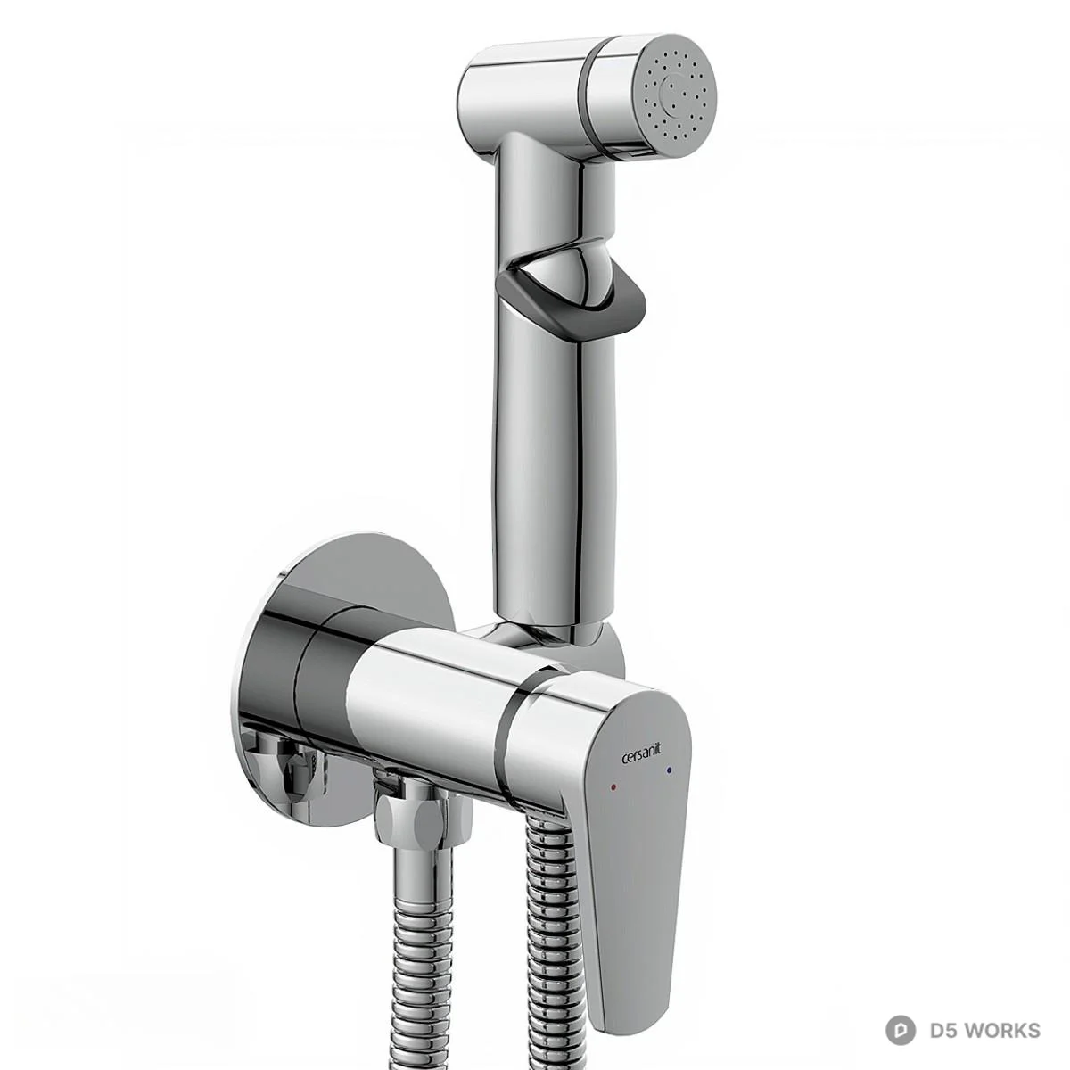 Chrome Bidet Sprayer Faucet 3d model - Image 1