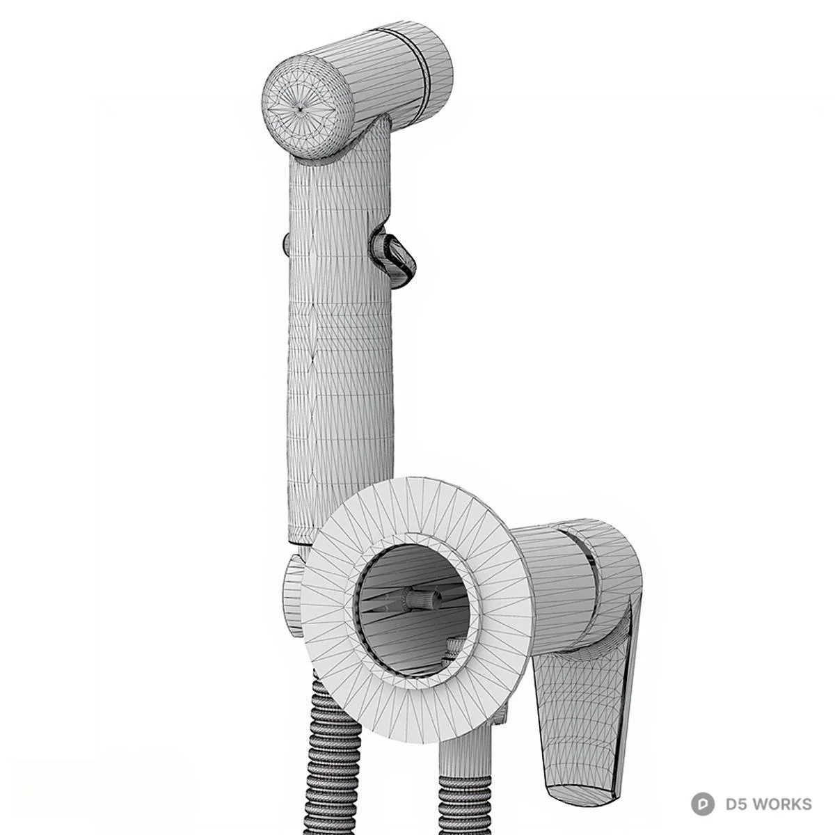 Chrome Bidet Sprayer Faucet 3d model thumbnail 4
