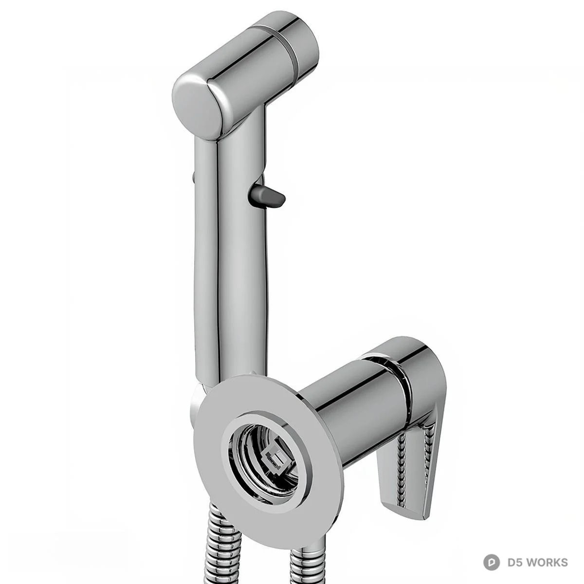 Chrome Bidet Sprayer Faucet 3d model thumbnail 3