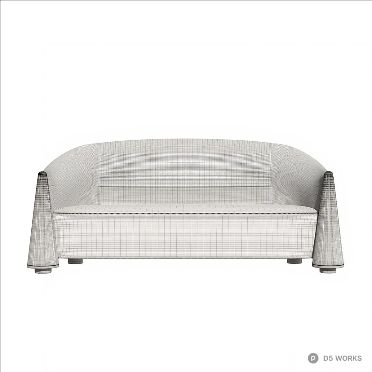 Textured Fabric Three Seater Sofa 3d model thumbnail 3