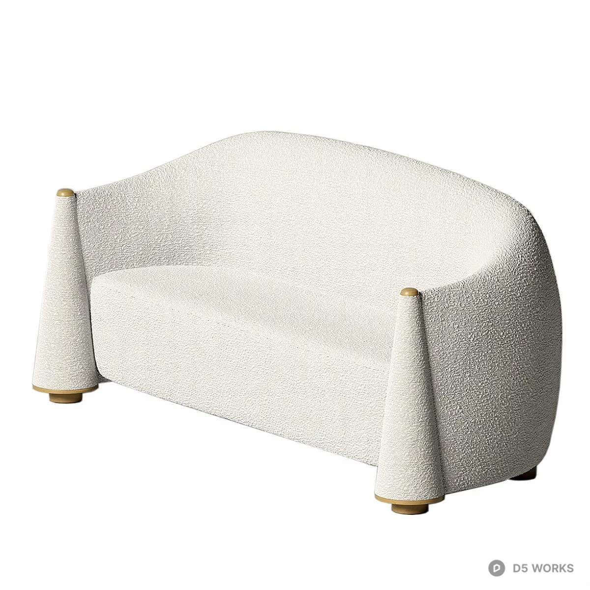 Textured Fabric Three Seater Sofa 3d model thumbnail 2