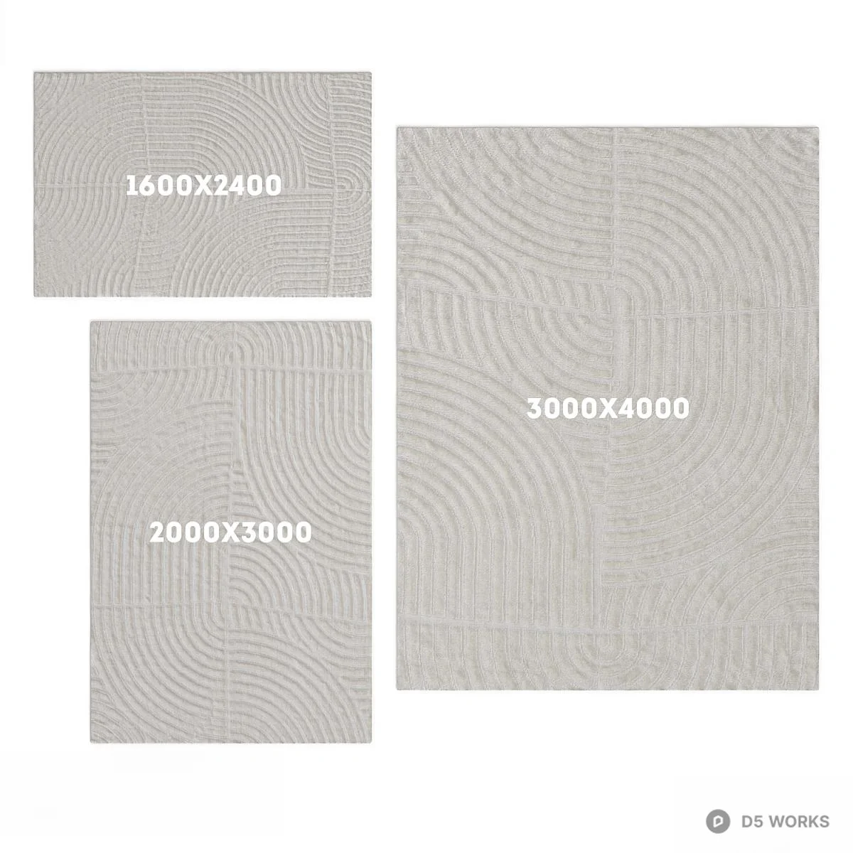 Textured Wave Pattern Area Rug 3d model thumbnail 2