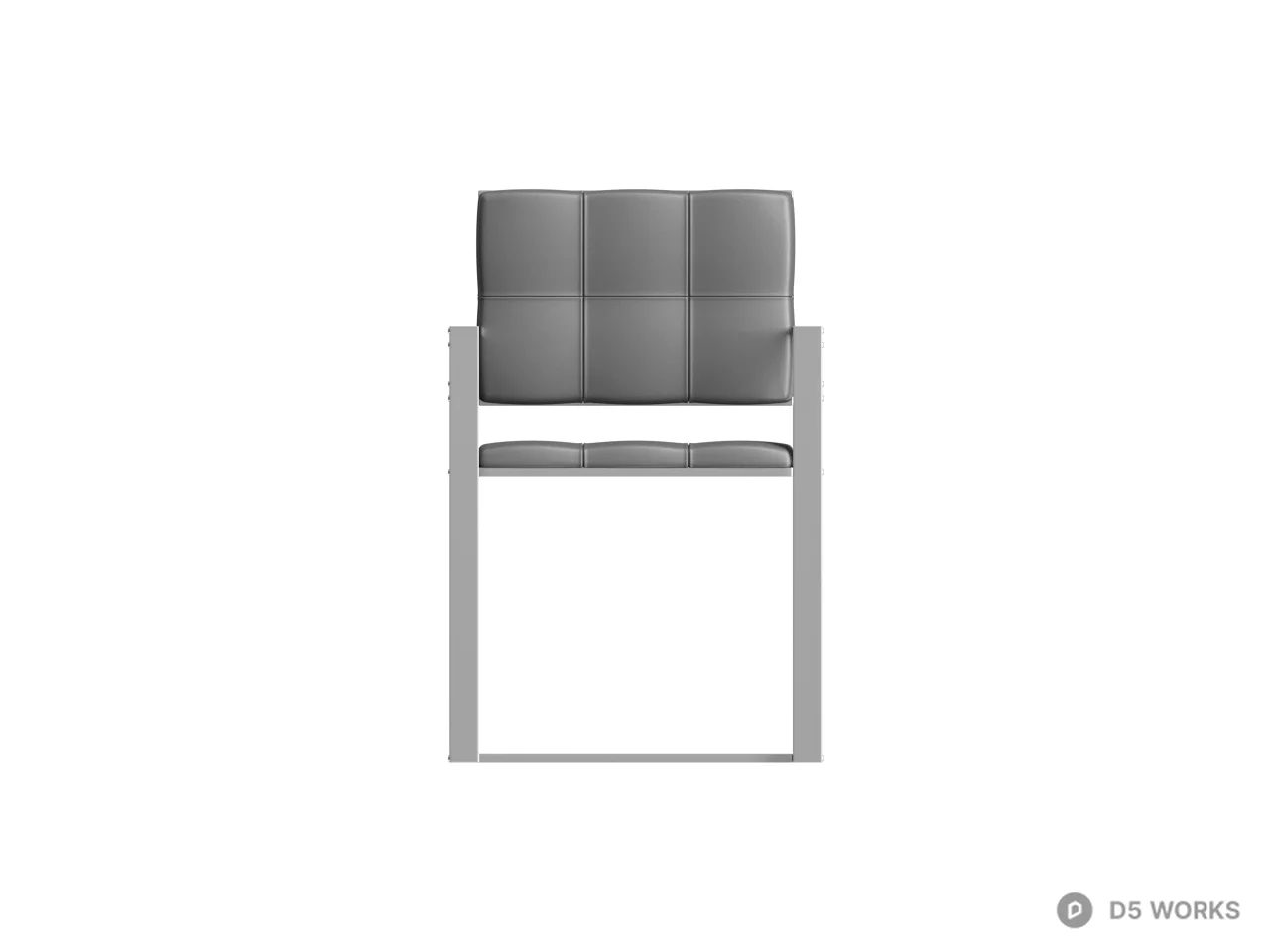 Minimalist Metal Frame Armchair 3d model thumbnail 2