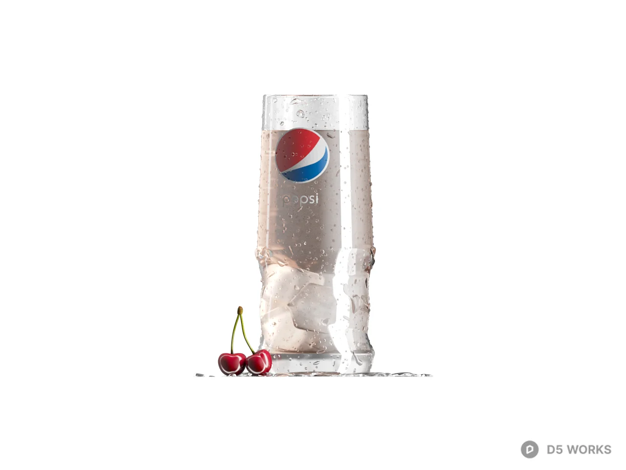 Pepsi Beverage With Cherries 3d model thumbnail 2