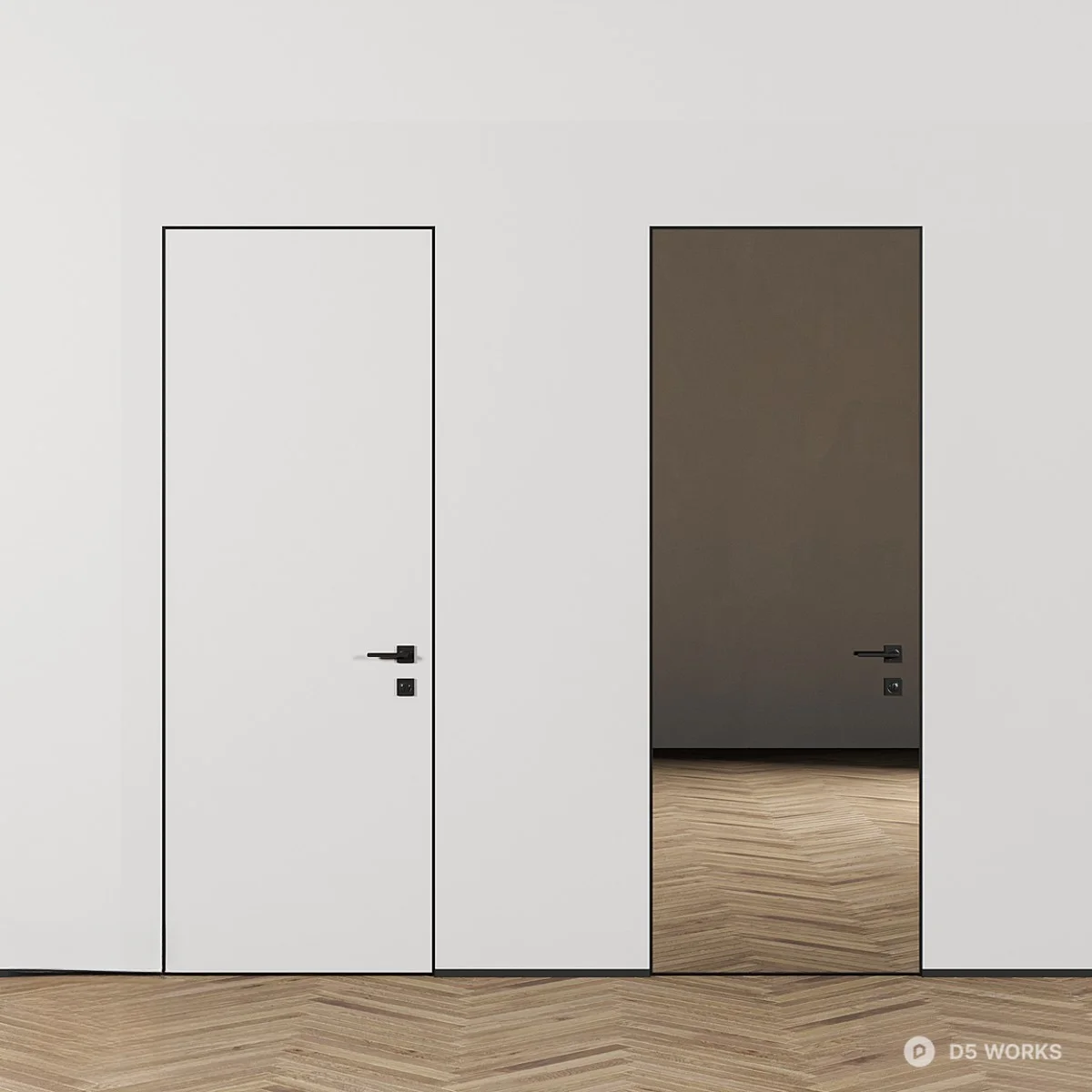 Minimalist Hidden Door 3d model - Image 1