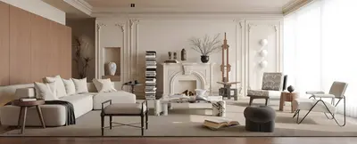 French Home Living Room 3d model