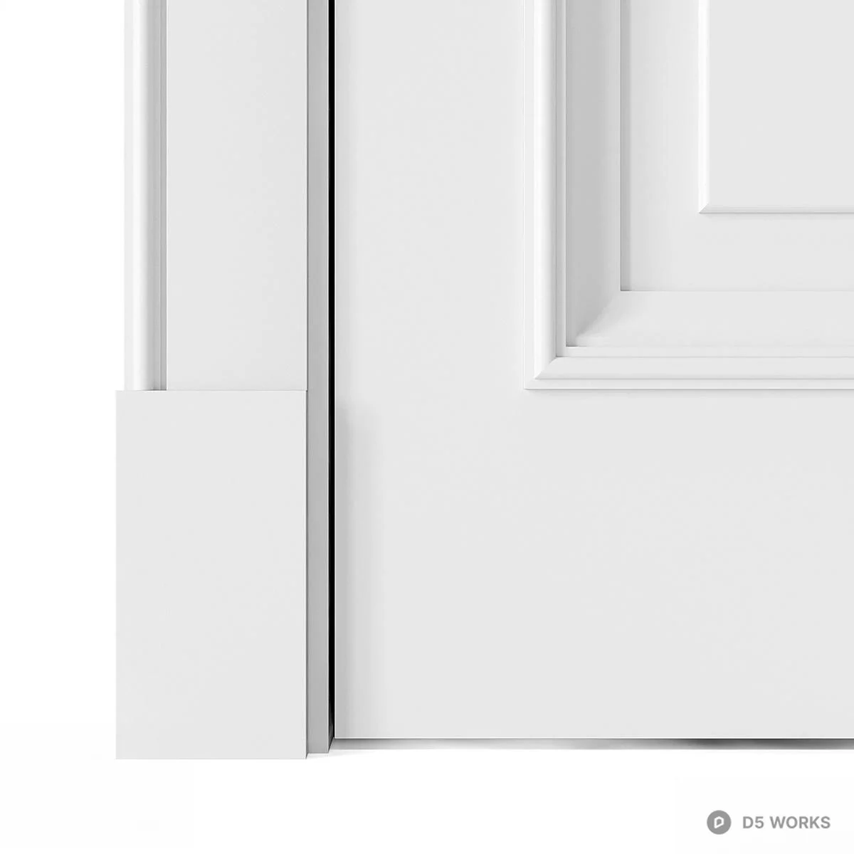 Classic White Panel Door 3d model thumbnail 3