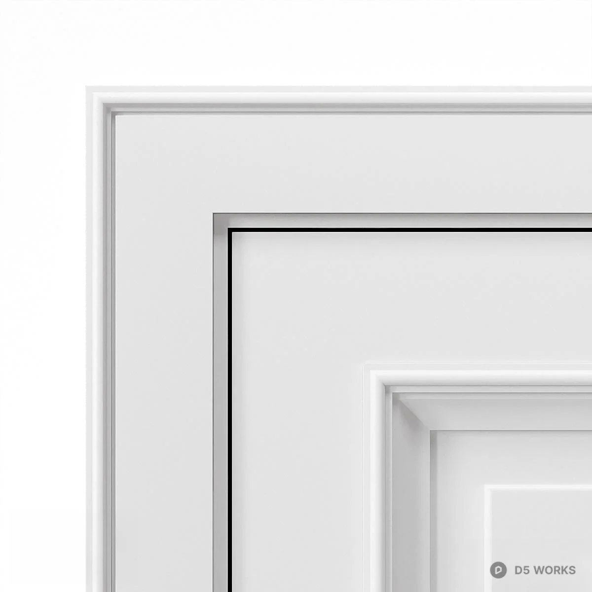 Classic White Panel Door 3d model thumbnail 2