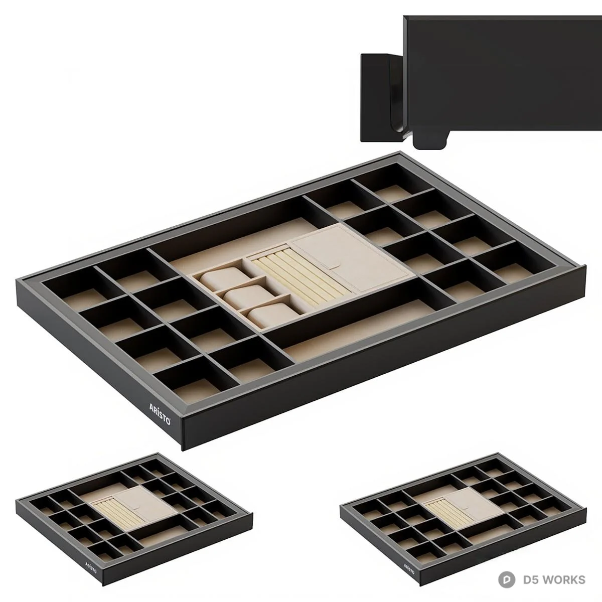 Modular Jewelry Tray With Compartmentalized Design 3d model thumbnail 2
