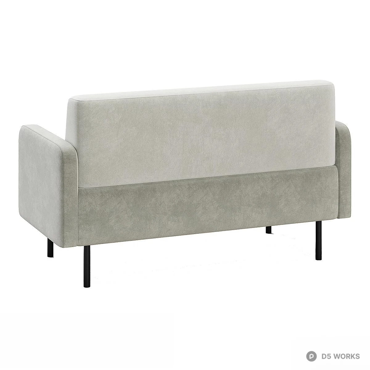 Minimalist Velvet Two-Seater Sofa 3d model thumbnail 3