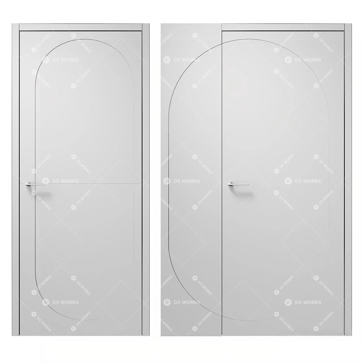 Contemporary Single Door 3d model thumbnail 2
