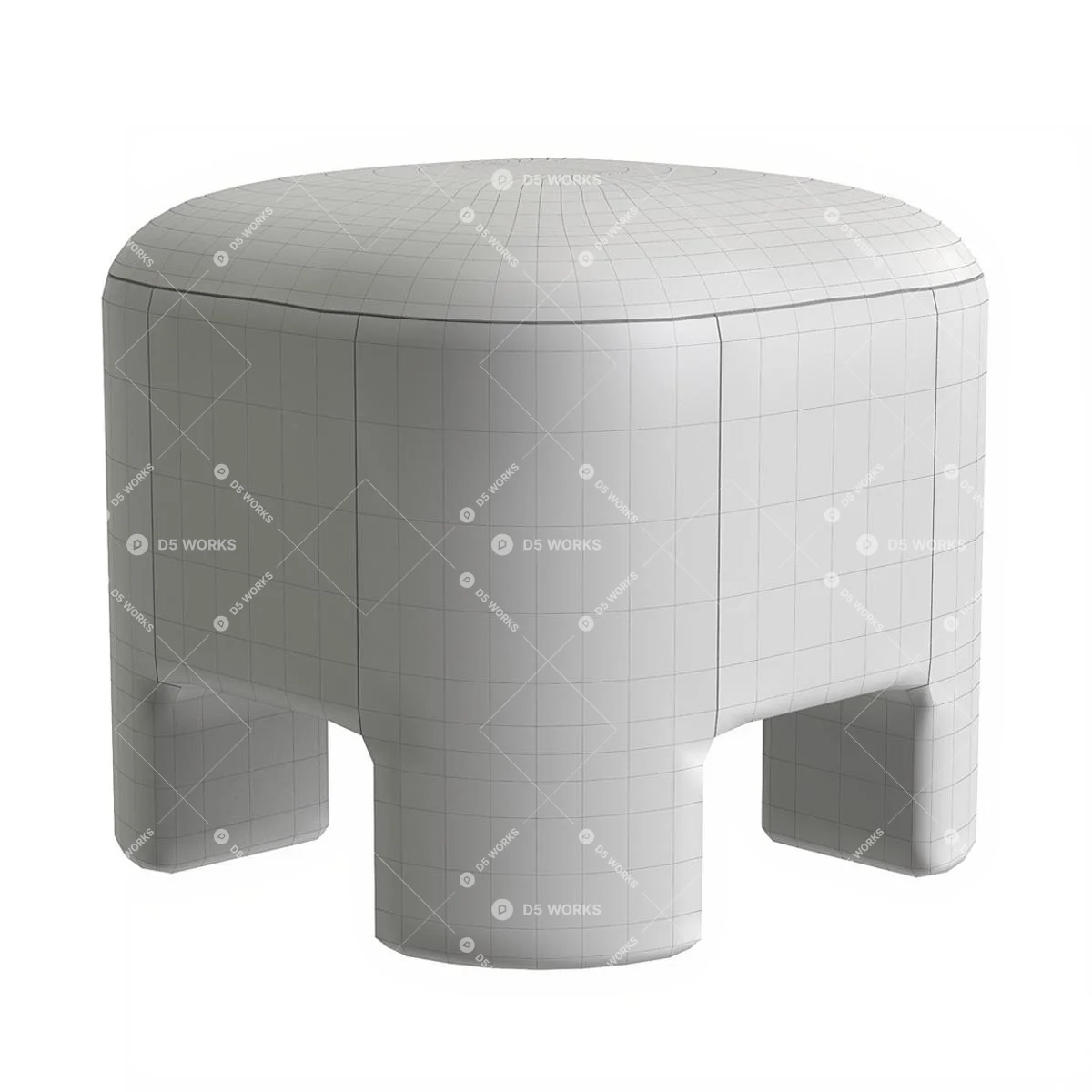 Textured Fabric Stool 3d model thumbnail 3
