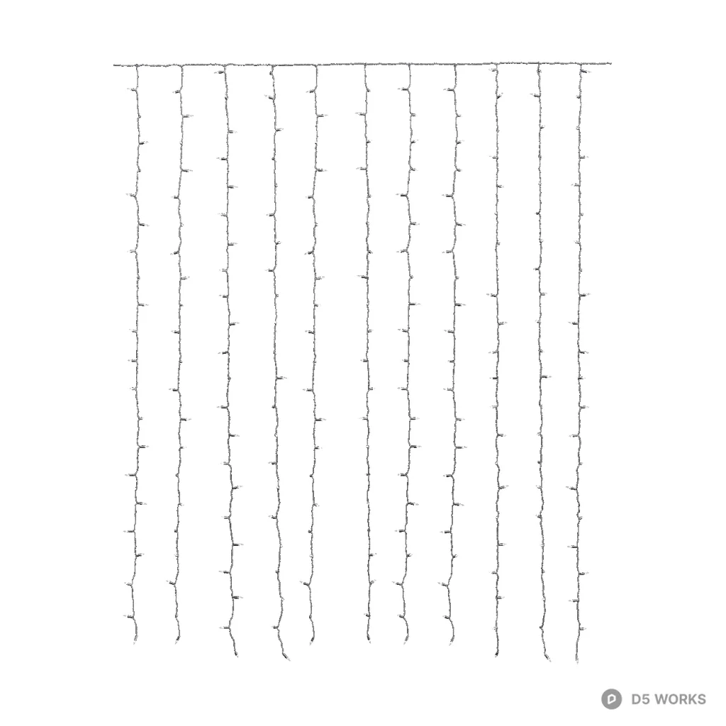 Plastic curtain string lights 02 3d model - Image 1