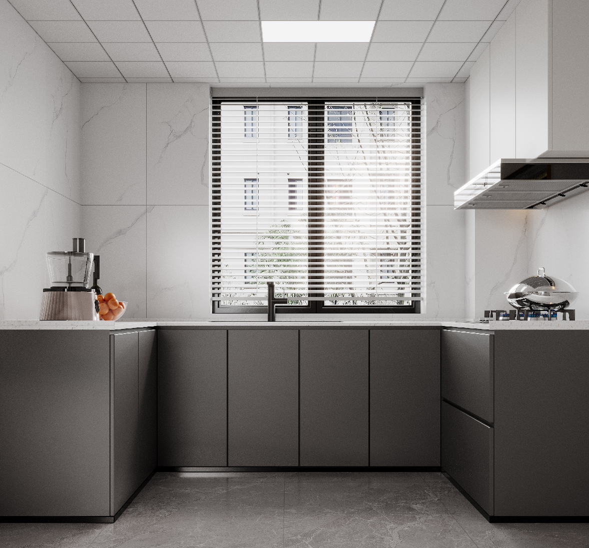 Modern Closed Kitchen