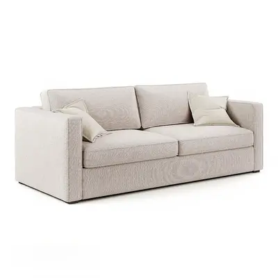 Textured Fabric Three-Seater Sofa 3d model