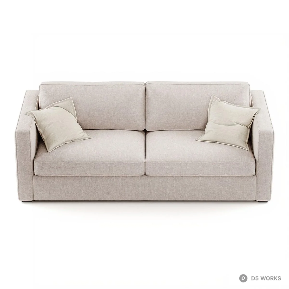 Textured Fabric Three-Seater Sofa 3d model thumbnail 2