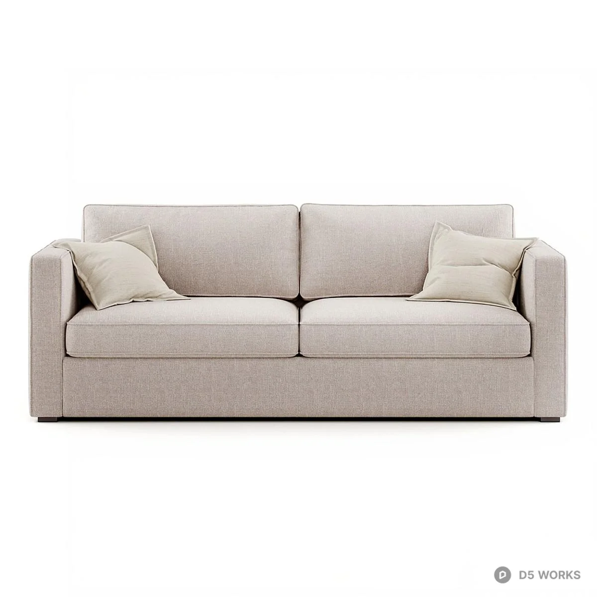 Textured Fabric Three-Seater Sofa 3d model thumbnail 4