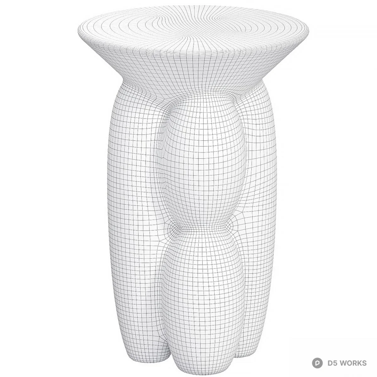 Organic Sculptural Side Table 3d model thumbnail 4