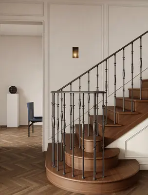 Mid-Century Modern French Handrail Staircase