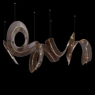 Sculptural Mesh Pendant Light 3d model