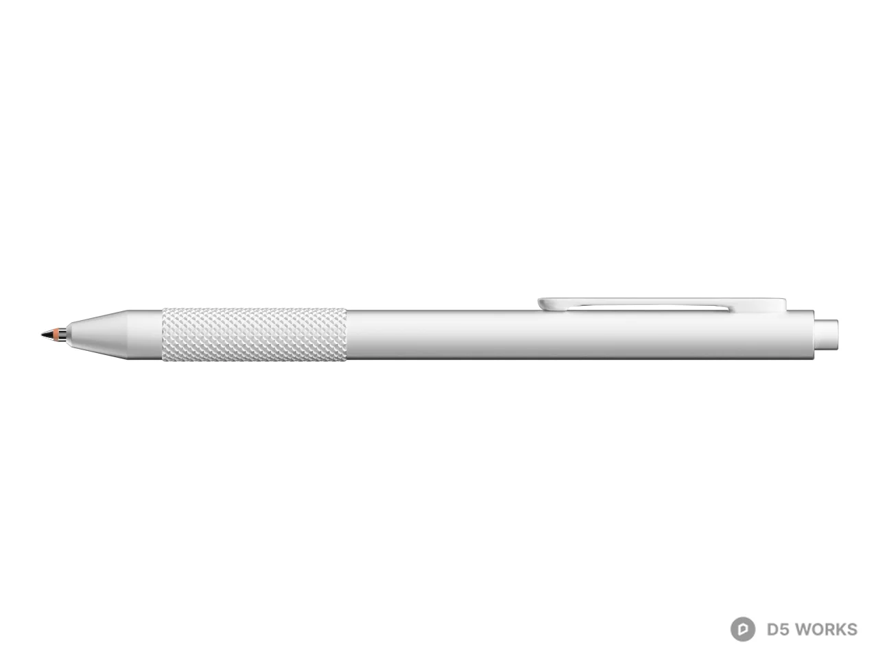 Minimalist White Ballpoint Pen 3d model thumbnail 2