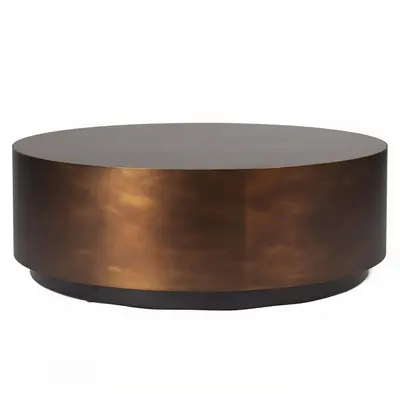 Brushed Bronze Cylindrical Coffee Table 3d model