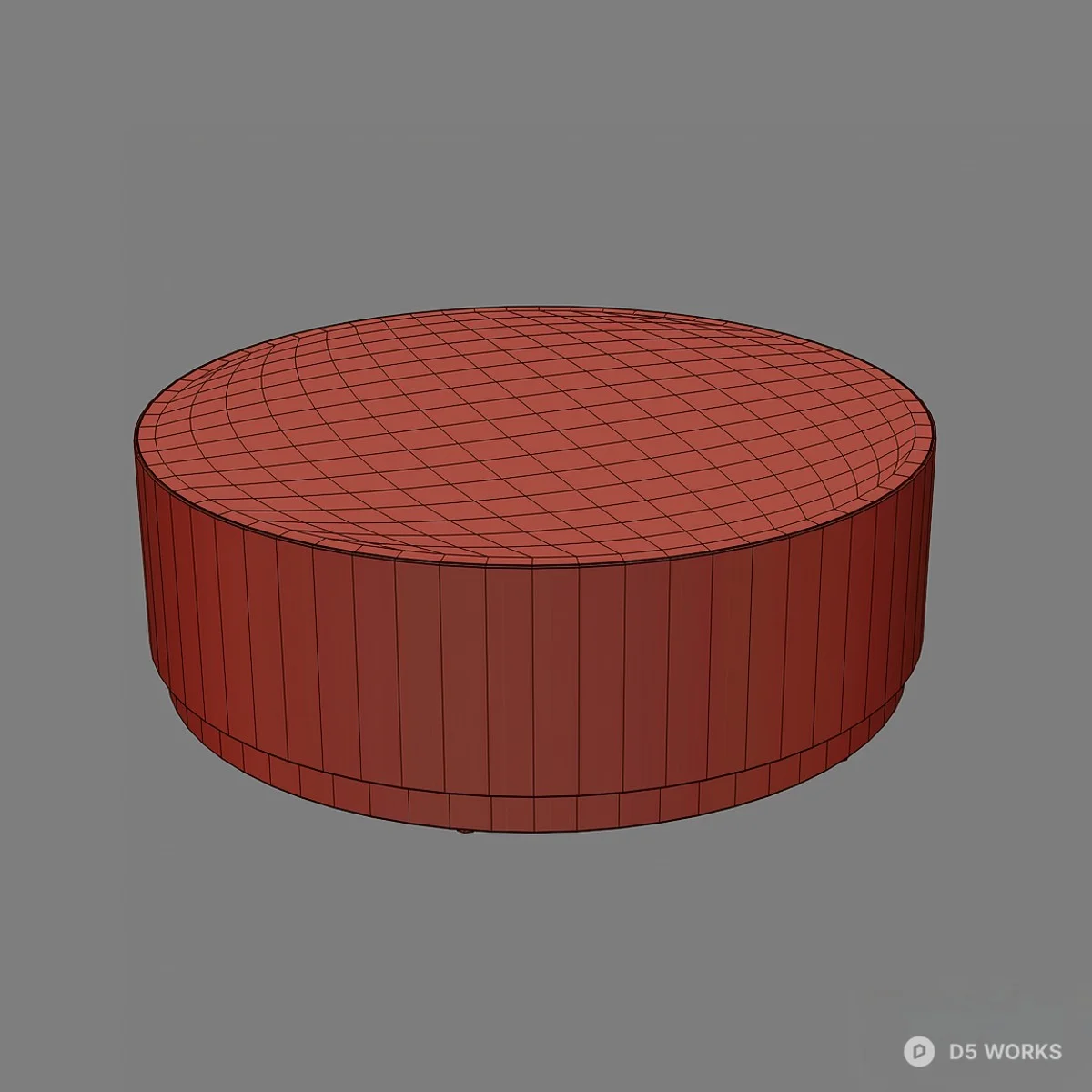 Brushed Bronze Cylindrical Coffee Table 3d model thumbnail 5