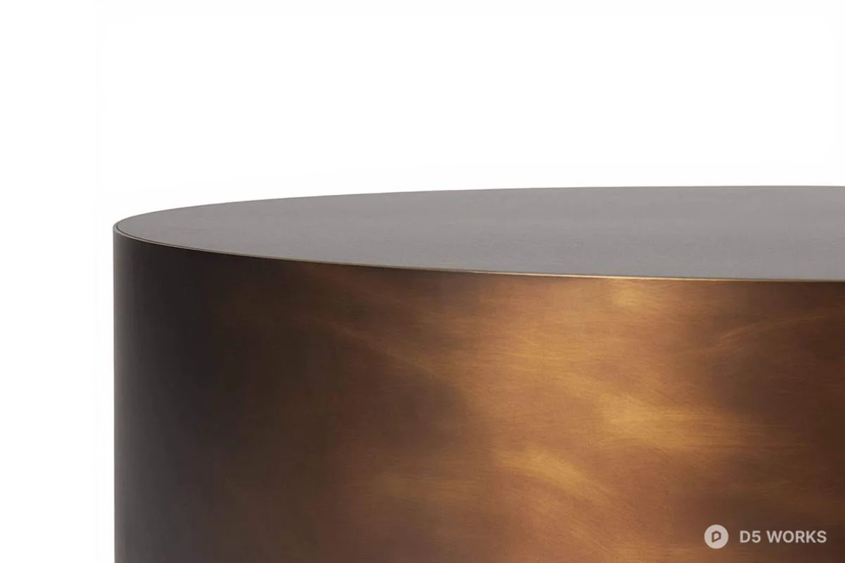 Brushed Bronze Cylindrical Coffee Table 3d model thumbnail 3