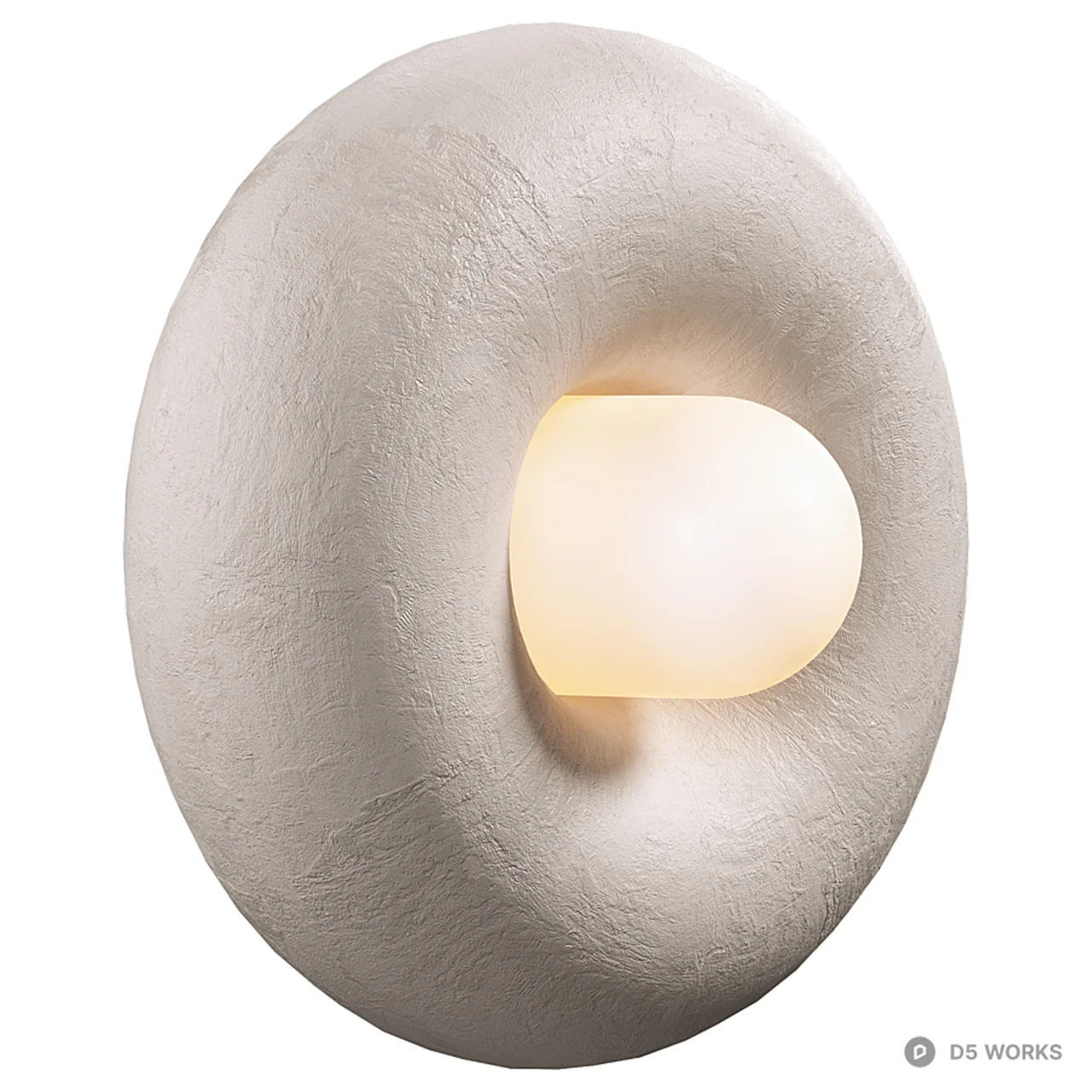 Textured Oval Wall Lamp 3d model - Image 1