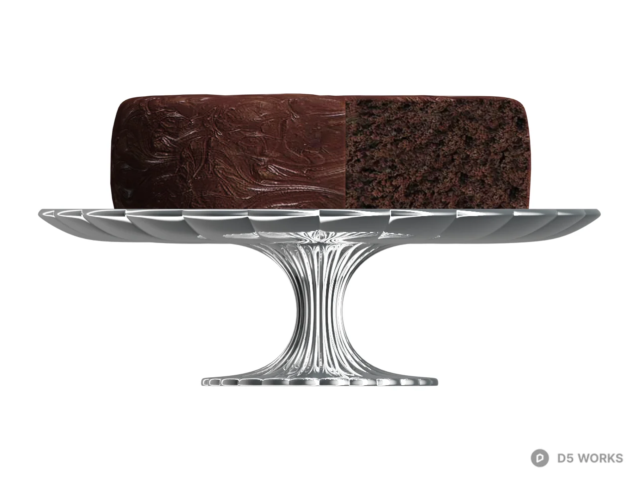 Chocolate Cake On Pedestal 3d model thumbnail 2